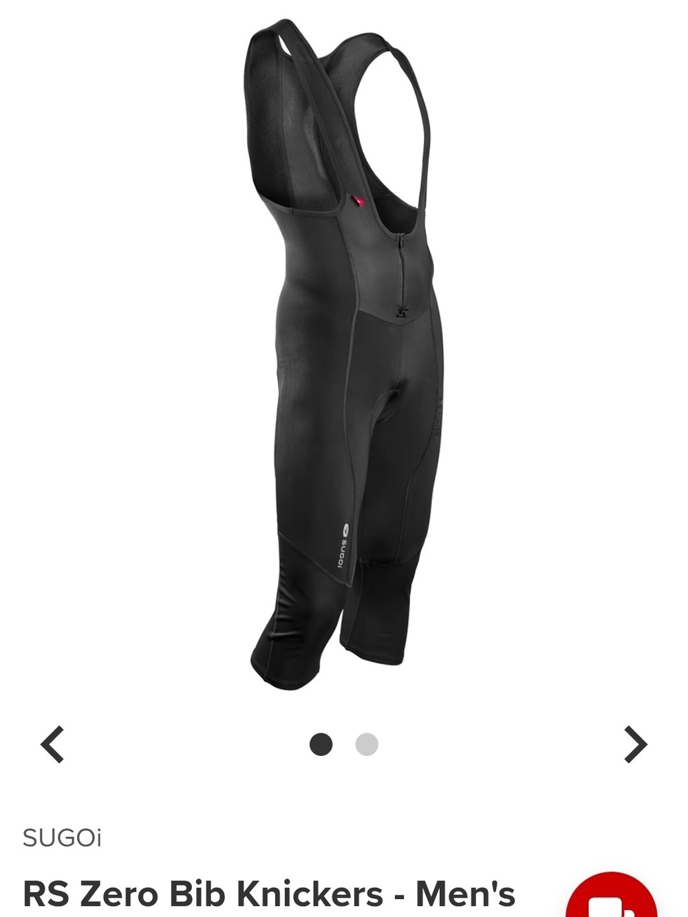 SUGOi Black RS Zero Bib Knickers Cycling Unisex Large